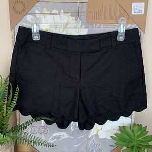 J.Crew Black Linen Scalloped Shorts 6